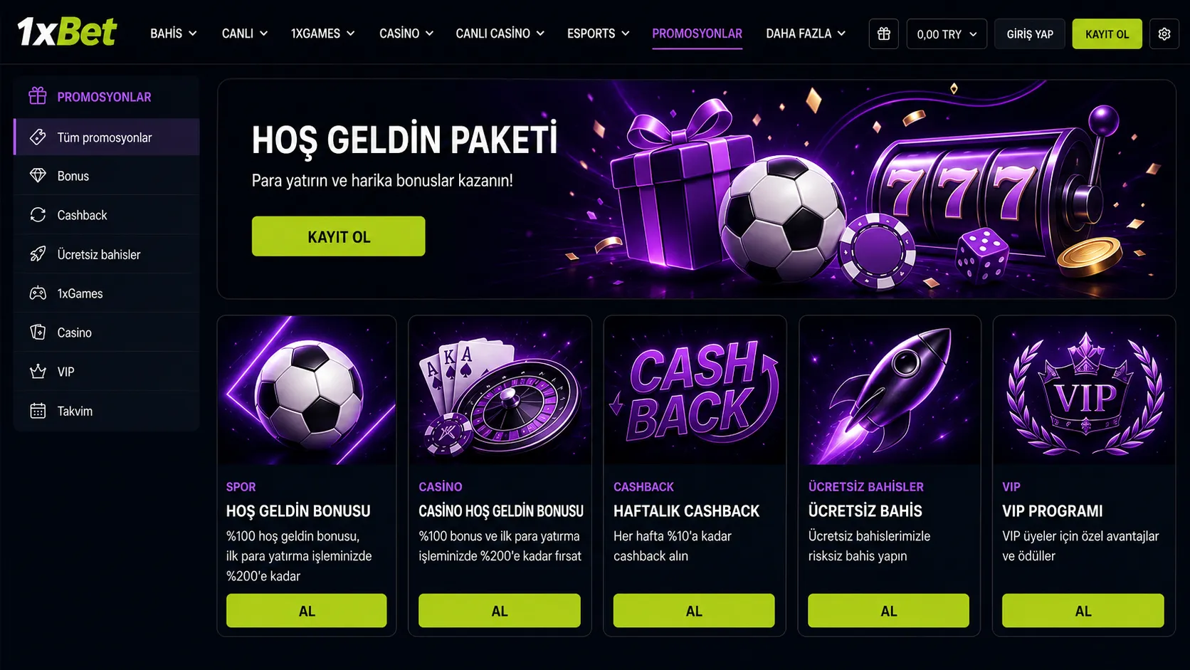 1xBet Casino Promo Code kayıt sırasında aktivasyon adımları